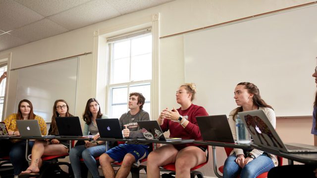 Students listening in classroom