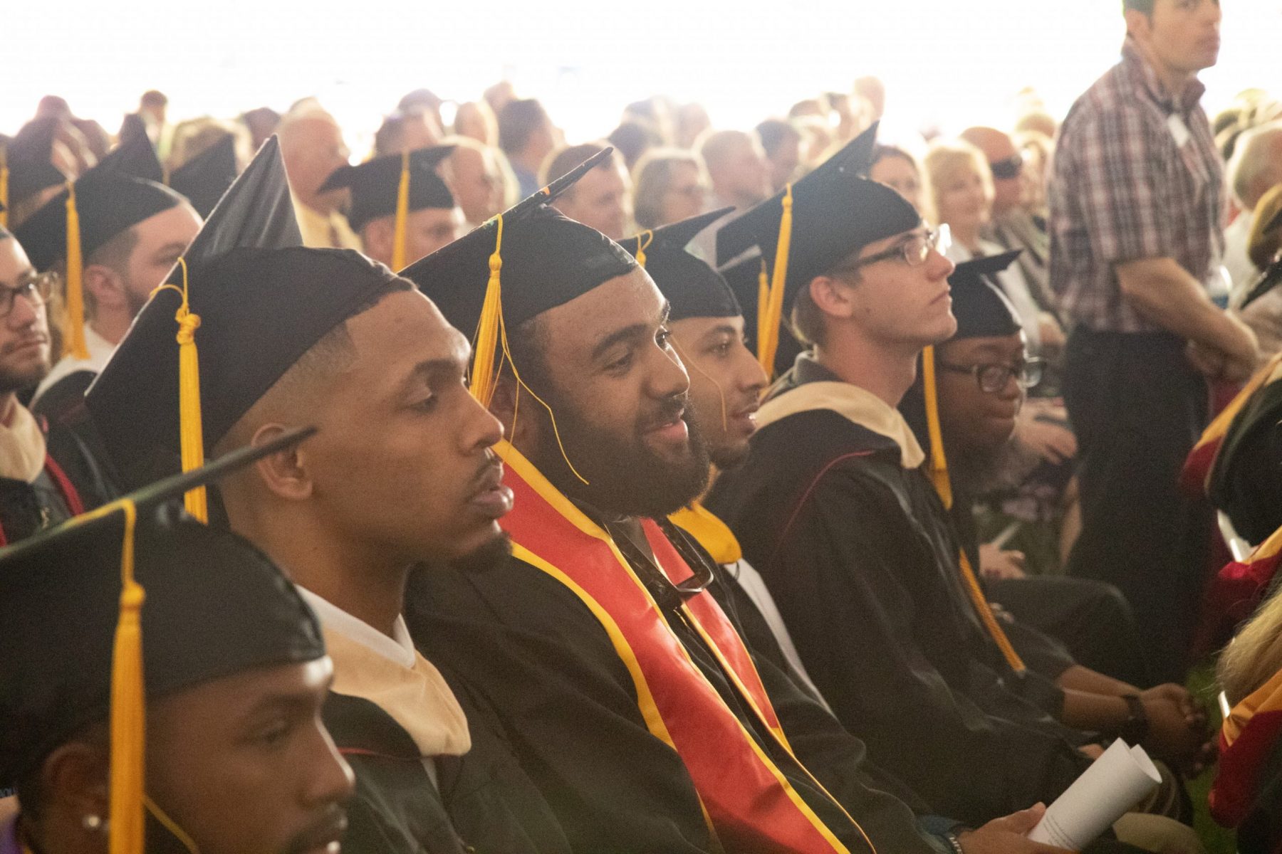 BC graduates listen in during Commencement